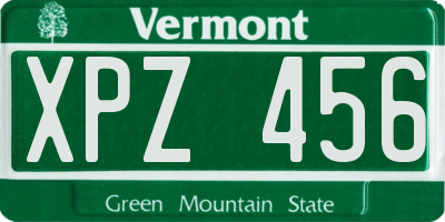 VT license plate XPZ456