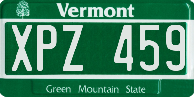 VT license plate XPZ459