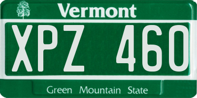 VT license plate XPZ460