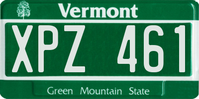 VT license plate XPZ461