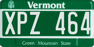 VT license plate XPZ464