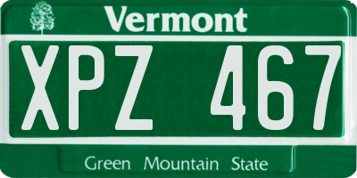 VT license plate XPZ467