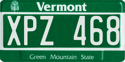 VT license plate XPZ468