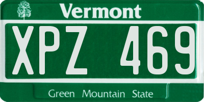 VT license plate XPZ469