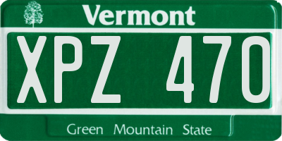 VT license plate XPZ470
