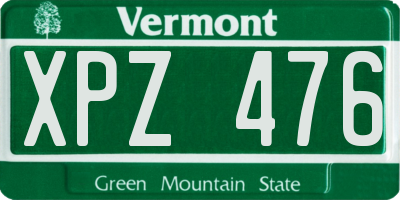 VT license plate XPZ476