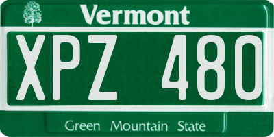 VT license plate XPZ480