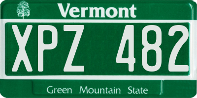 VT license plate XPZ482