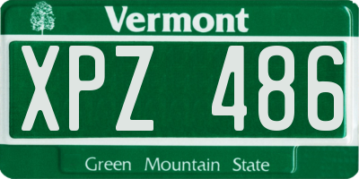 VT license plate XPZ486