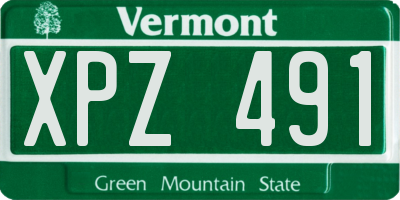 VT license plate XPZ491