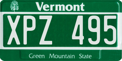 VT license plate XPZ495