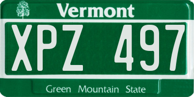 VT license plate XPZ497
