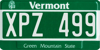 VT license plate XPZ499