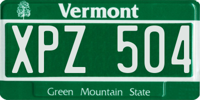 VT license plate XPZ504