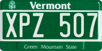 VT license plate XPZ507