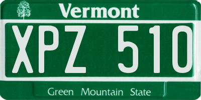 VT license plate XPZ510