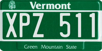 VT license plate XPZ511
