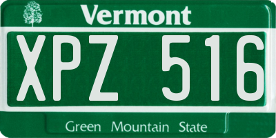 VT license plate XPZ516