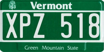 VT license plate XPZ518