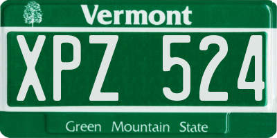 VT license plate XPZ524