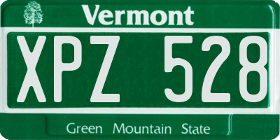VT license plate XPZ528