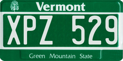 VT license plate XPZ529