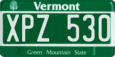 VT license plate XPZ530