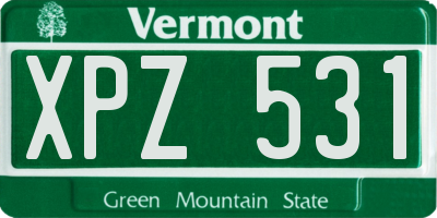 VT license plate XPZ531