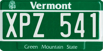 VT license plate XPZ541