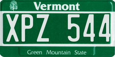 VT license plate XPZ544
