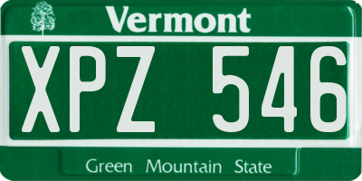 VT license plate XPZ546