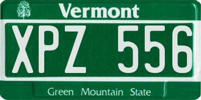 VT license plate XPZ556
