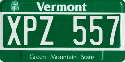 VT license plate XPZ557