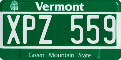 VT license plate XPZ559