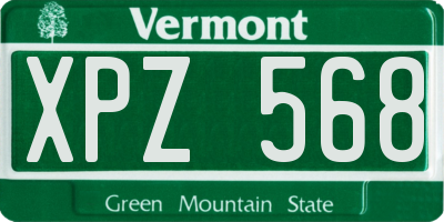 VT license plate XPZ568