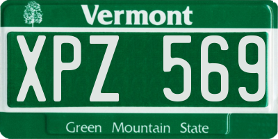 VT license plate XPZ569