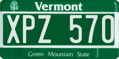 VT license plate XPZ570