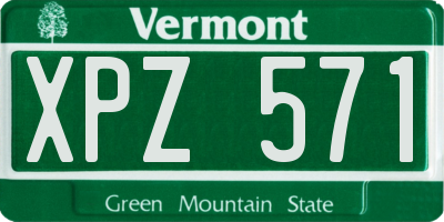 VT license plate XPZ571