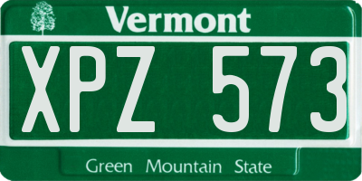 VT license plate XPZ573