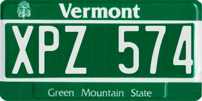 VT license plate XPZ574