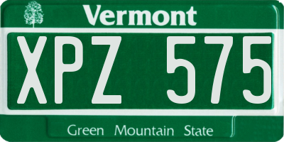 VT license plate XPZ575