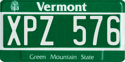 VT license plate XPZ576
