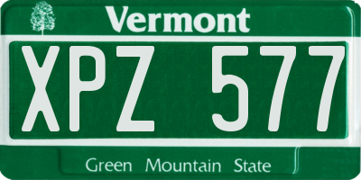 VT license plate XPZ577