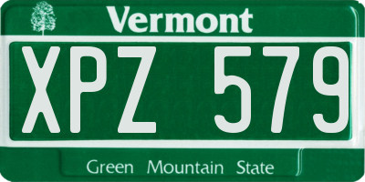 VT license plate XPZ579