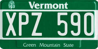 VT license plate XPZ590