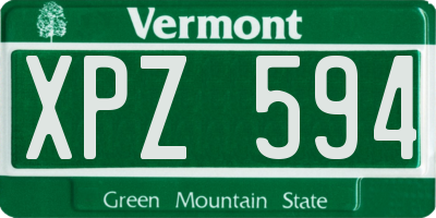 VT license plate XPZ594