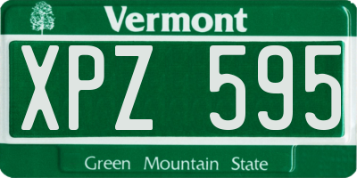 VT license plate XPZ595