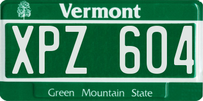 VT license plate XPZ604