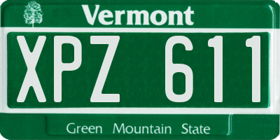VT license plate XPZ611