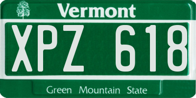 VT license plate XPZ618